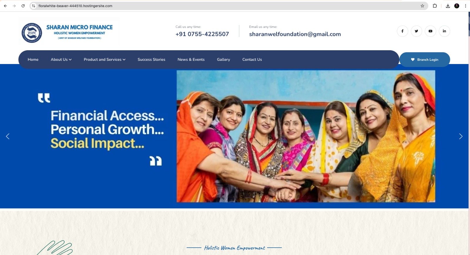 Sharan Welfare Sociecty Screenshot