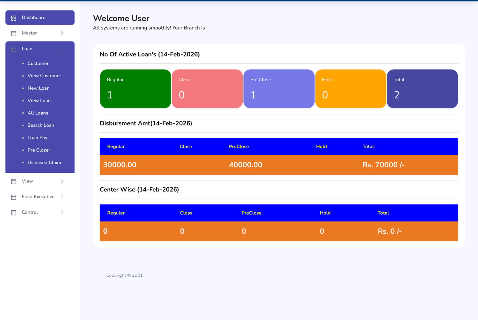 Loan Management System — Dashboard